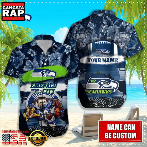 NFL Seattle Seahawks Mascot Football Hawaiian Shirt For Men Women