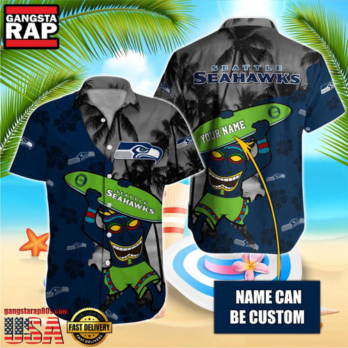 NFL Seattle Seahawks Retro Custom Hawaiian Shirts For Men Women