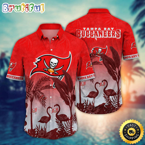 NFL Tampa Bay Buccaneers Hawaii Shirt Flamingo And Flower Funny Aloha Shirt