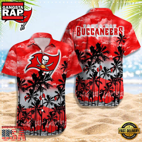 NFL Tampa Bay Buccaneers Logo Team Aloha Hawaiian Shirt