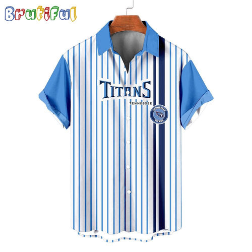 NFL Tennessee Titans Classic Retro Mascot Line Summer Beach Hawaiian Shirt