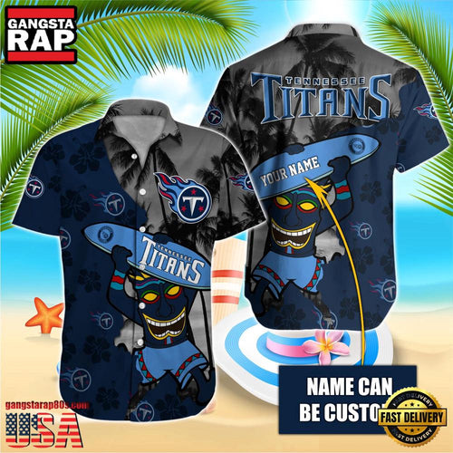 NFL Tennessee Titans Retro Custom Name Aloha Hawaiian Shirts