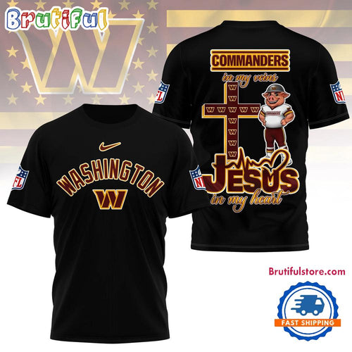 NFL Washington Commanders Football And Jesus 3D Shirt