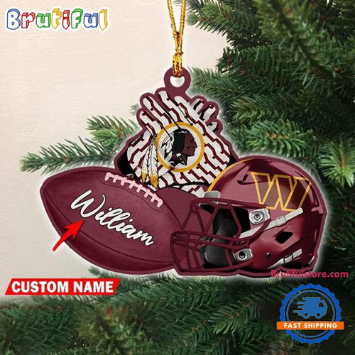 NFL Washington Commanders Football Helmets Christmas Ornament, Custom Football Ornament Decoration