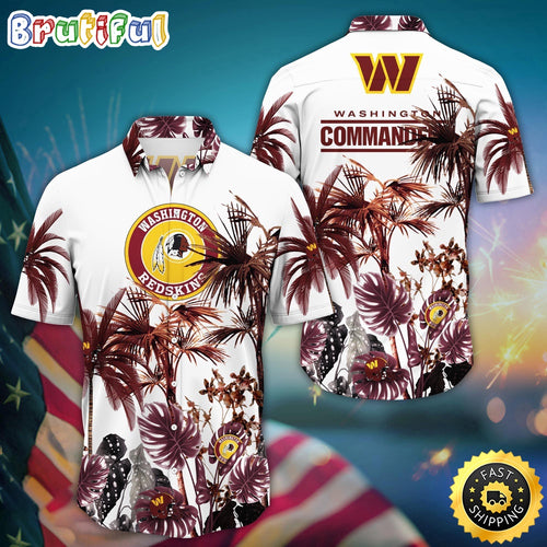 NFL Washington Commanders Hawaii Shirt Palm Tree Aloha Shirt For Fans