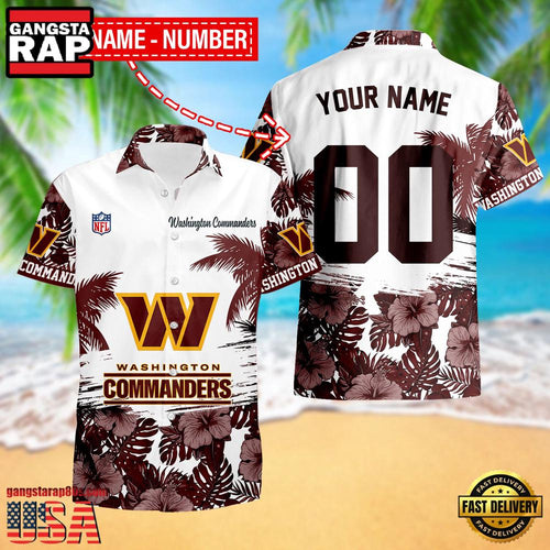 NFL Washington Commanders New Design 2025 Custom Name Number Hawaiian Shirt