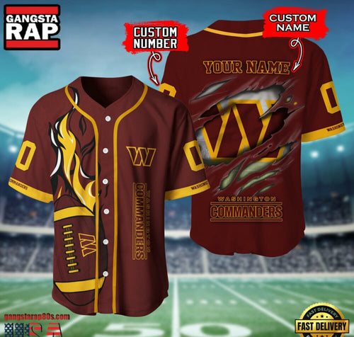 NFL Washington Commanders Team Logo Litmited Edition Baseball Jersey Shirt