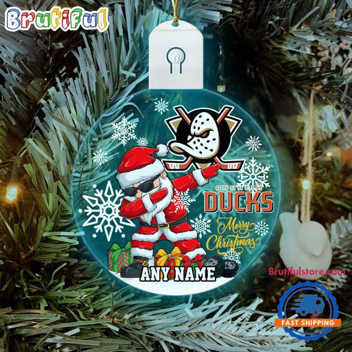 NHL Anaheim Ducks Personalized Santa Claus Hockey Team Logo Christmas Led Acrylic Ornament