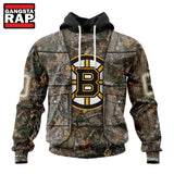 NHL Boston Bruins Specialized Unisex Vest Kits With Realtree Camo Hoodie, T Shirt