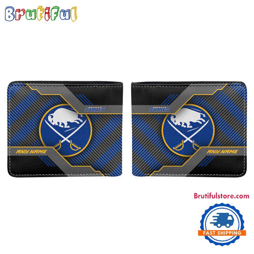 NHL Buffalo Sabres Hockey Logo Team Personalized Name Black Men’s Wallet
