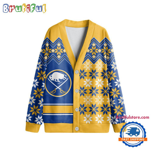 NHL Buffalo Sabres Spcial Ugly Christmas Hockey Design Cardigan, Hockey Fans Cardigan Shirt