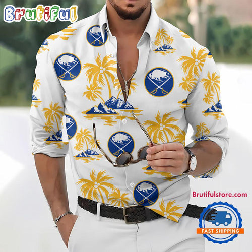 NHL Buffalo Sabres Special Hockey Long Sleeve Hawaiian Design Button Shirt