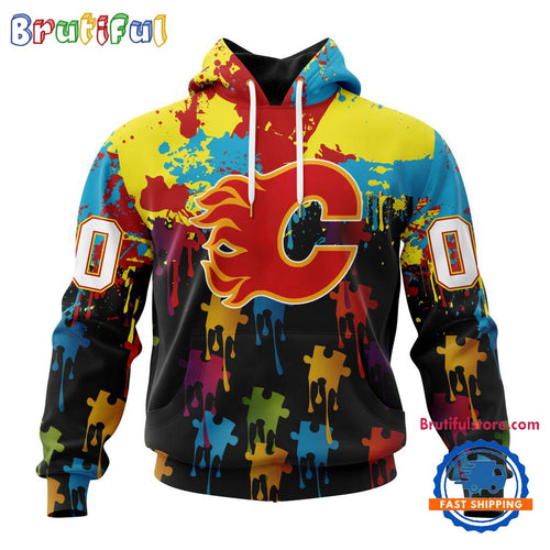 NHL Calgary Flames Special Autism Awareness Custom Hoodie, Sweatshirt, TShirt