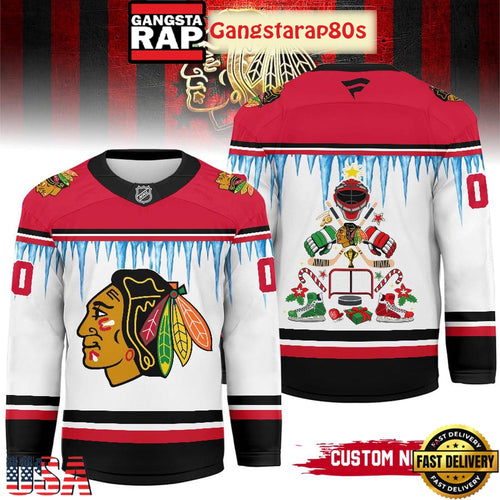 NHL Chicago Blackhawks Christmas 2025 Custom Number Hockey Jersey