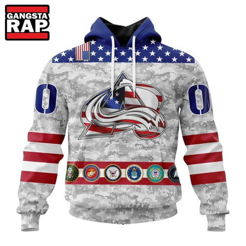 NHL Colorado Avalanche Armed Forces Appreciation Design Hoodie, T Shirt