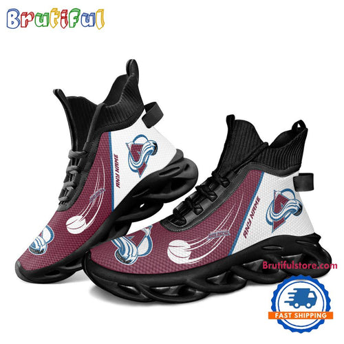 NHL Colorado Avalanche Custom Name High Top Max Soul Shoes, Hockey Team Design Shoes Sneaker