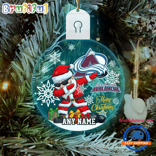 NHL Colorado Avalanche Personalized Santa Claus Hockey Team Logo Christmas Led Acrylic Ornament