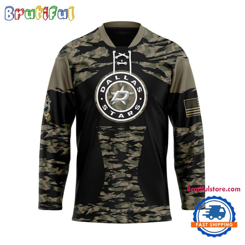 NHL Dallas Stars Custom Honoring Veterans Camo Hockey Jersey
