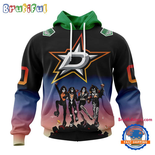 NHL Dallas Stars X KISS Band Special Hockey Team Music Design Unisex Hoodie