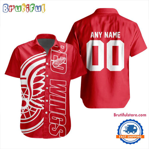 NHL Detroit Red Wings New Design Hawaiian Shirt, Hockey Team Button Shirt