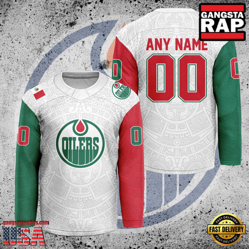 NHL Custom Name Number Edmonton Oilers Mexican Heritage New Design Hockey Jersey