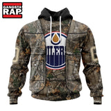 NHL Edmonton Oilers Specialized Unisex Vest Kits With Realtree Camo Hoodie, T Shirt