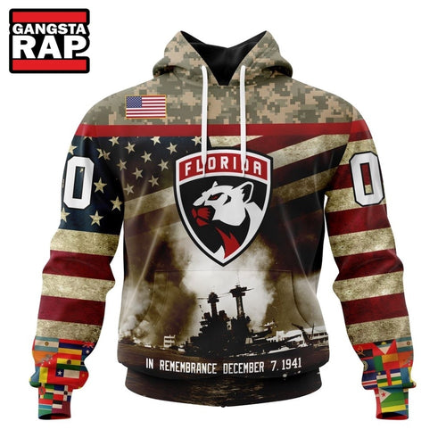 NHL Florida Panthers Specialized Unisex Kits Remember Pearl Harbor Hoodie, T Shirt