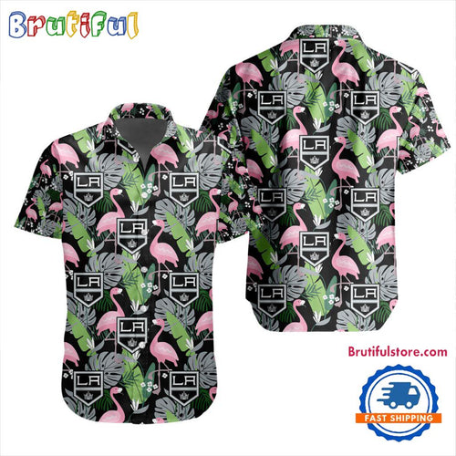 NHL Los Angeles Kings Special Flamingo Hawaiian Design Button Shirt
