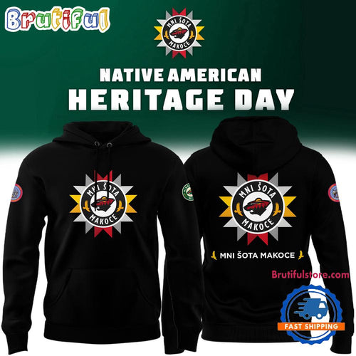 NHL Minnesota Wild Native American Heritage Limited Edition 2024 Black Hoodie