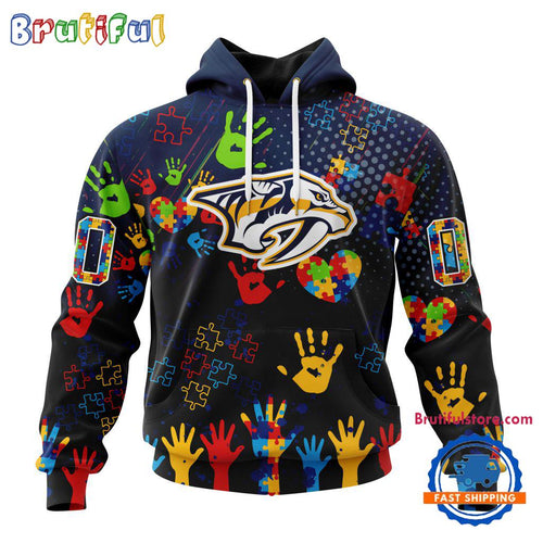 NHL Nashville Predators Special Autism Awareness Personalization Hoodie, TShirt, Sweatshirt