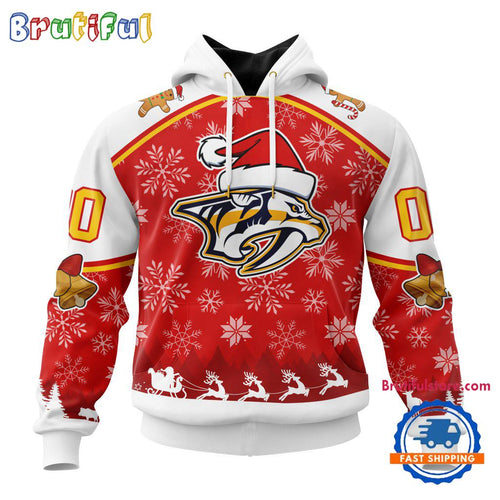 NHL Nashville Predators Special Santa Hats Logo Team Merry Christmas Hoodie, TShirt, Sweatshirt