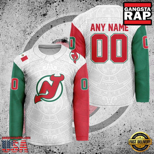 NHL Custom Name Number New Jersey Devils Mexican Heritage New Design Hockey Jersey