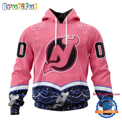 NHL New Jersey Devils Specialized Hockey Fights Cancer Hoodie
