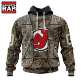 NHL New Jersey Devils Specialized Unisex Vest Kits With Realtree Camo Hoodie, T Shirt