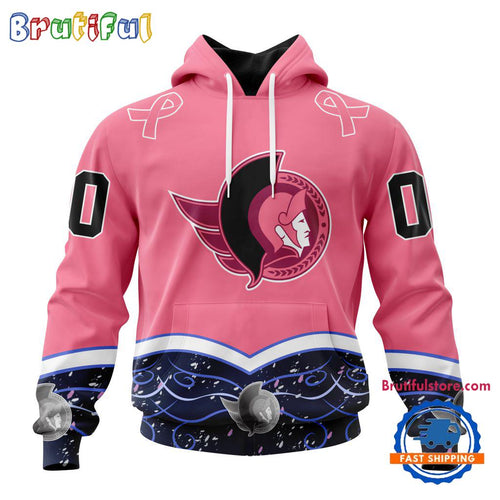 NHL Ottawa Senators Specialized Hockey Fights Cancer Hoodie