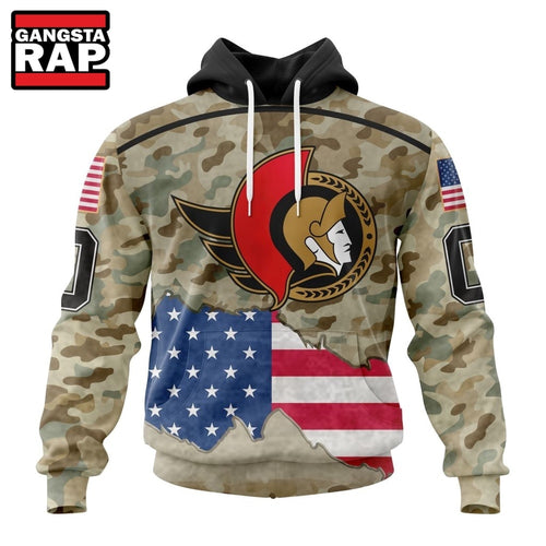NHL Ottawa Senators Specialized Kits For United State With Camo Color Hoodie, T Shirt
