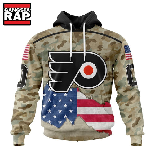 NHL Philadelphia Flyers Specialized Kits For United State With Camo Color Hoodie, T Shirt