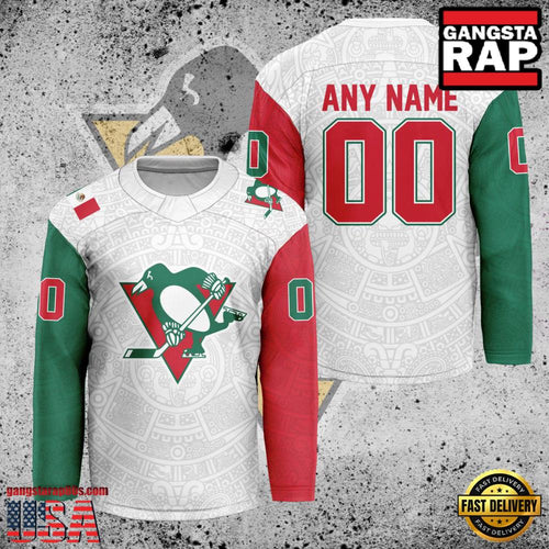 NHL Custom Name Number Pittsburgh Penguins Mexican Heritage New Design Hockey Jersey