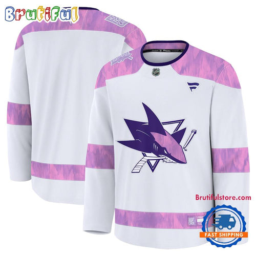 NHL San Jose Sharks 2024 Hockey Fights Cancer Practice Jersey Shirt