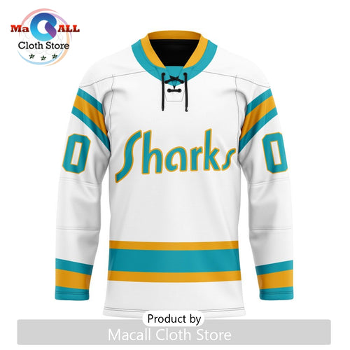 NHL San Jose Sharks Custom Reverse Retro Hockey Jersey