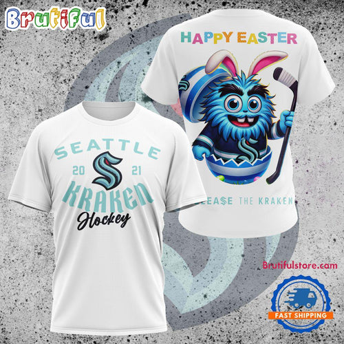 NHL Seattle Kraken Hockey Team Mascot Design Happy Easter Day T Shirt