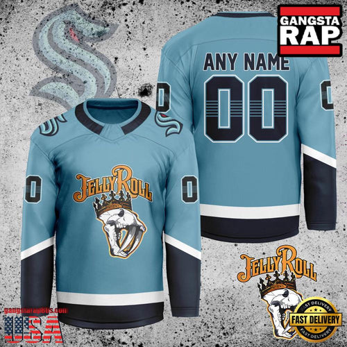 NHL Custom Name Number Seattle Kraken Jelly Roll New Design Hockey Jersey