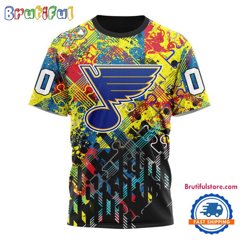 NHL St. Louis Blues Hockey Logo Team Autism Awareness Design TShirt, Sweatshirt, Hoodie