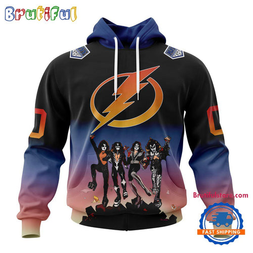 NHL Tampa Bay Lightning X KISS Band Special Hockey Team Music Design Unisex Hoodie