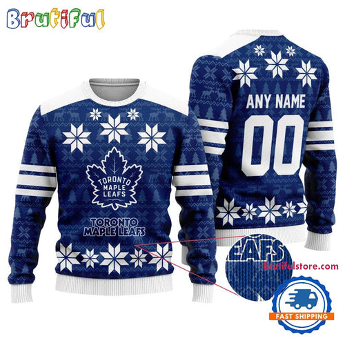 NHL Toronto Maple Leafs Hockey Snow Christmas Ugly Sweater