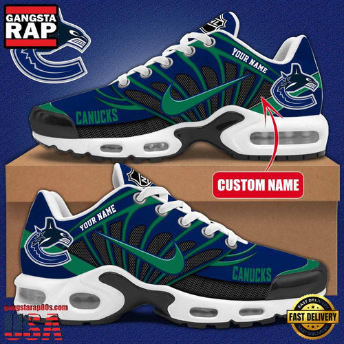 NHL Custom Name Vancouver Canucks New Design Air Max Plus Shoes Running Sneakers