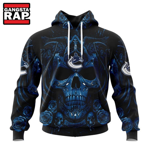 NHL Vancouver Canucks Special Design Halloween With Skull Art Hoodie, T Shirt