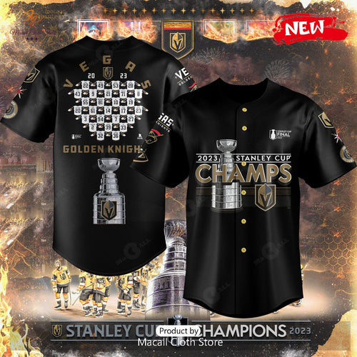 NHL Vegas Golden Knights 2023 Stanley Cup Champs Black Jersey