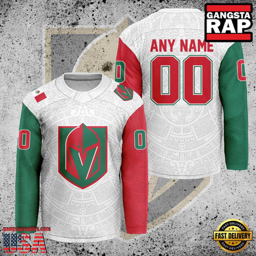 NHL Custom Name Number Vegas Golden Knights Mexican Heritage New Design Hockey Jersey
