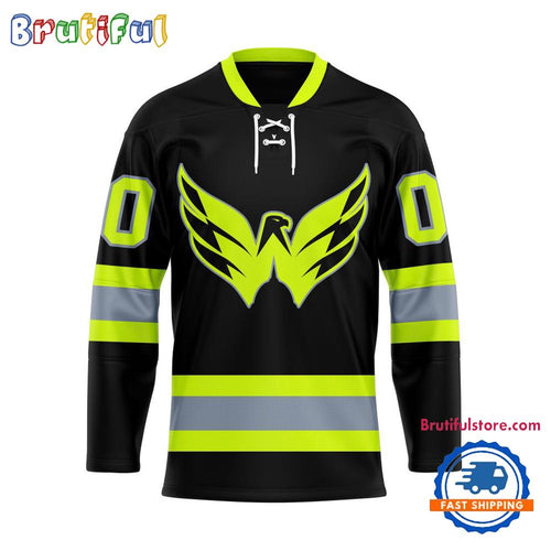 NHL Washington Capitals Honoring Firefighters Lace Hockey Jersey